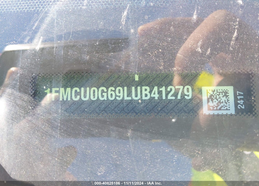 2020 FORD ESCAPE SE VIN: 1FMCU0G69LUB41279