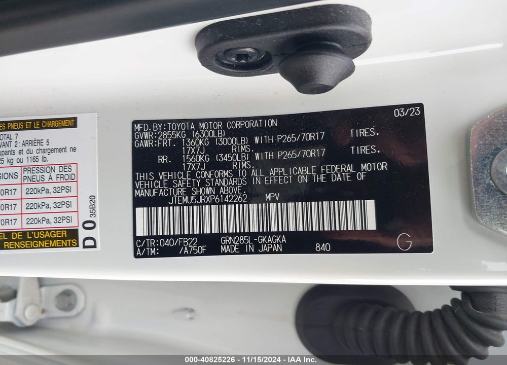 2023 TOYOTA 4RUNNER SR5 VIN: JTEMU5JRXP6142262