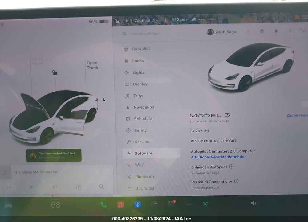 2018 TESLA MODEL 3 LONG RANGE/MID RANGE VIN: 5YJ3E1EAXJF019681