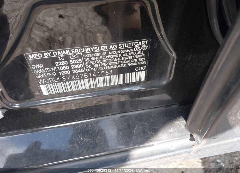 2007 MERCEDES-BENZ E 350 4MATIC VIN: WDBUF87X57B141564