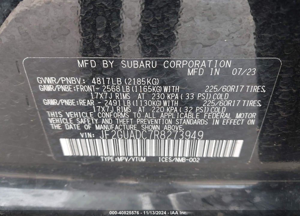 2024 SUBARU CROSSTREK PREMIUM VIN: JF2GUADC7R8273949