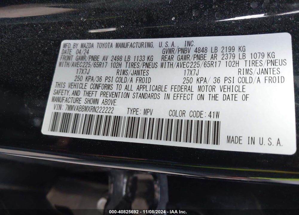 2024 MAZDA CX-50 2.5 S PREFERRED VIN: 7MMVABBMXRN222222