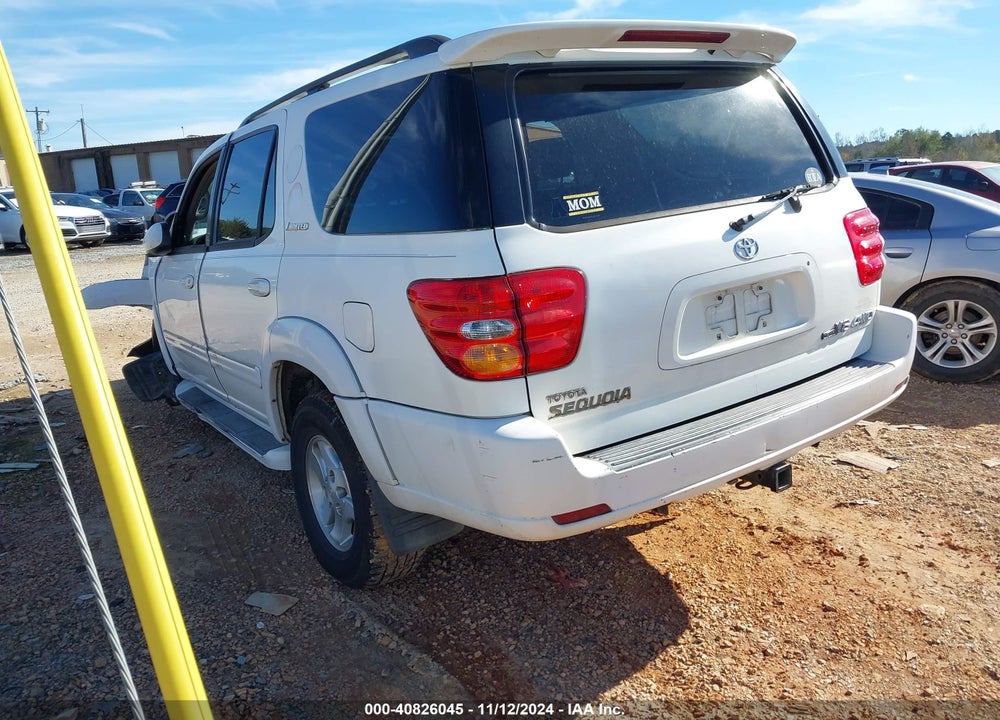 2001 TOYOTA SEQUOIA LIMITED V8 VIN: 5TDBT48A41S027320