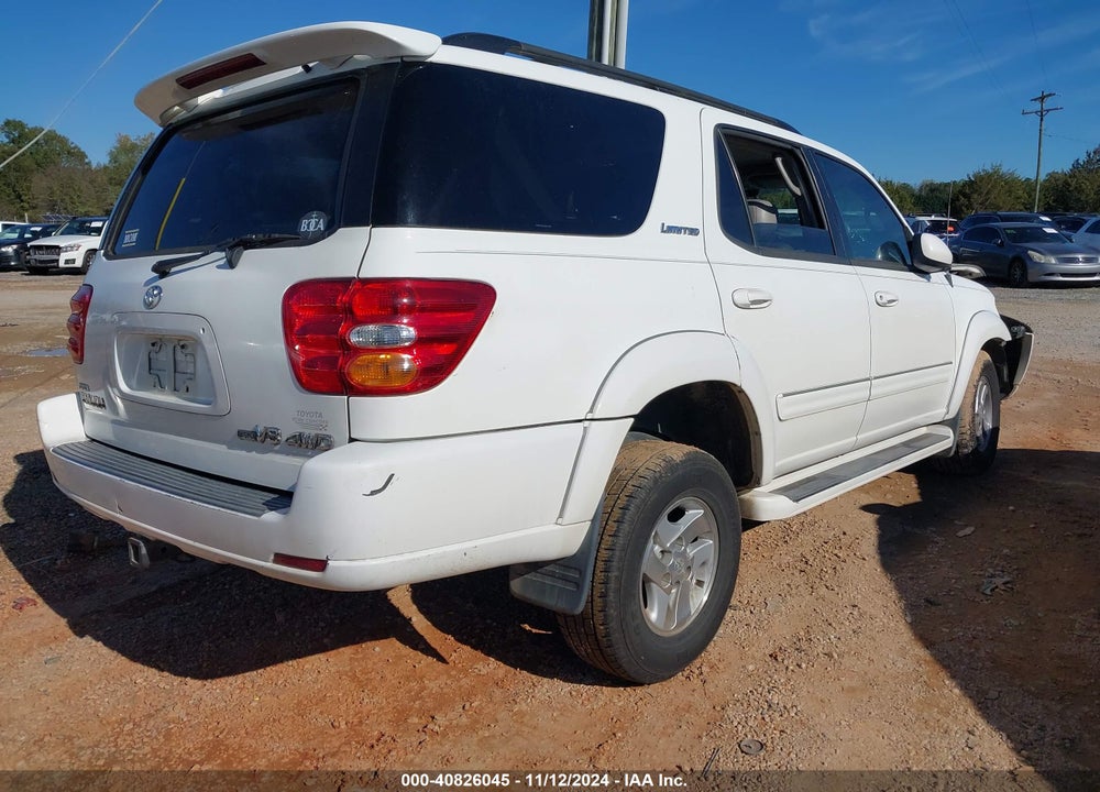 2001 TOYOTA SEQUOIA LIMITED V8 VIN: 5TDBT48A41S027320