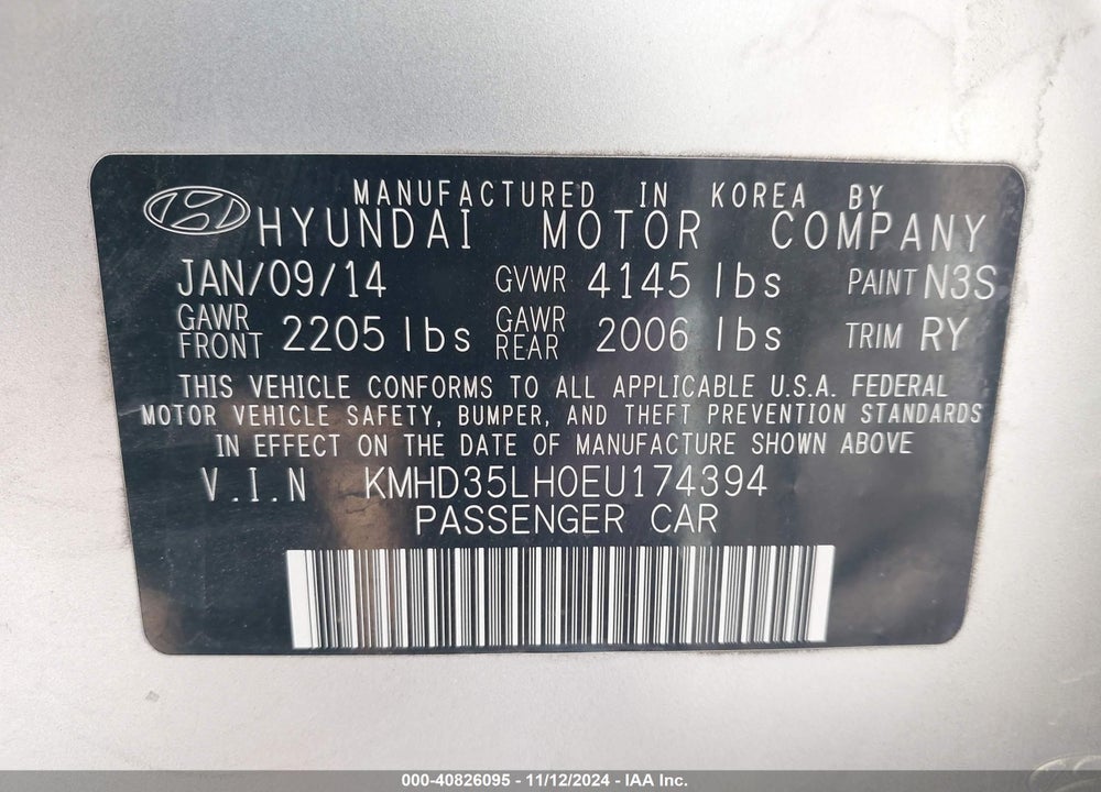 2014 HYUNDAI ELANTRA GT VIN: KMHD35LH0EU174394