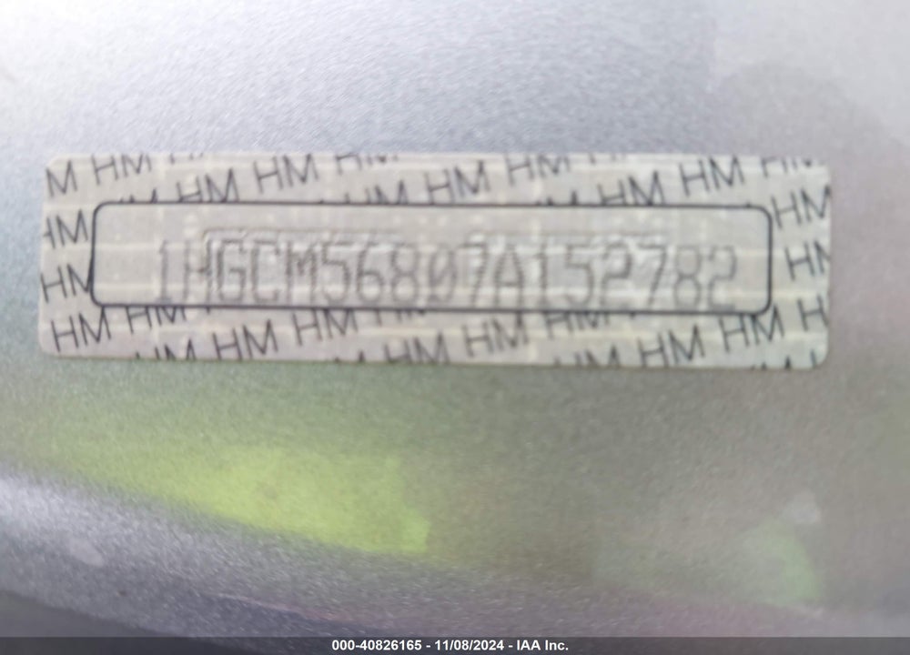 2007 HONDA ACCORD 2.4 EX VIN: 1HGCM56807A152782