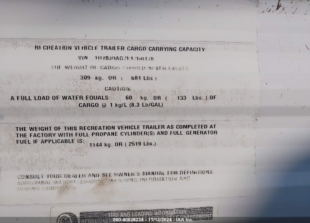 2015 JAYCO JAYFL184BH VIN: 1UJBJ0AG7F17D0178