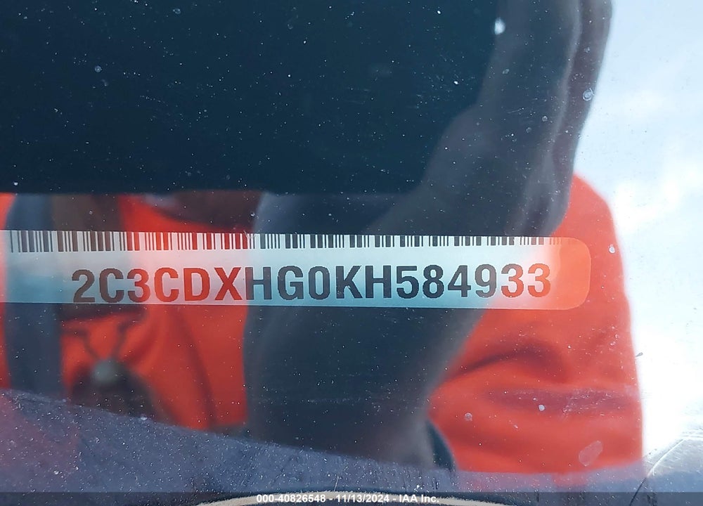 2019 DODGE CHARGER VIN: 2C3CDXHG0KH584933