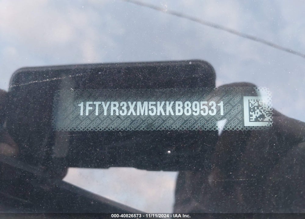 2019 FORD TRANSIT-250 VIN: 1FTYR3XM5KKB89531