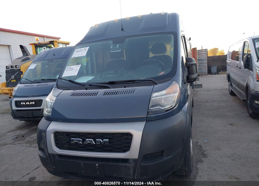 2019 RAM PROMASTER 3500 CARGO VAN HIGH ROOF 159 WB EXT VIN: 3C6URVJG8KE551228