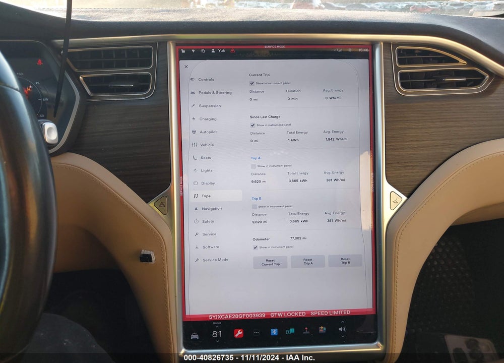 2016 TESLA MODEL X 60D/70D/75D/90D VIN: 5YJXCAE28GF003939