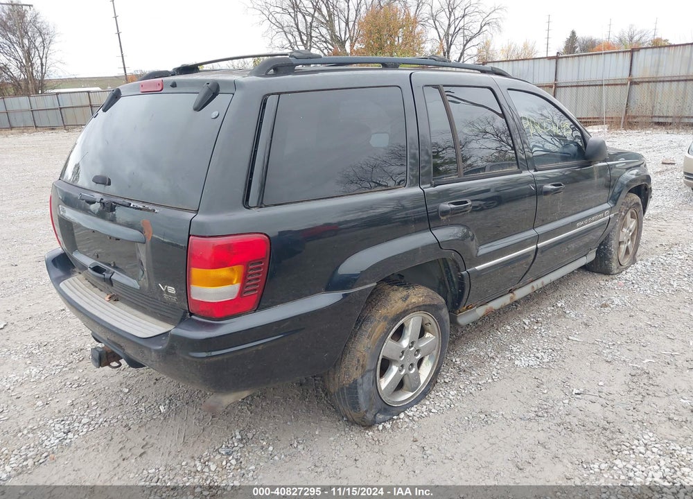 2004 JEEP GRAND CHEROKEE OVERLAND VIN: 1J8GW68J64C281280