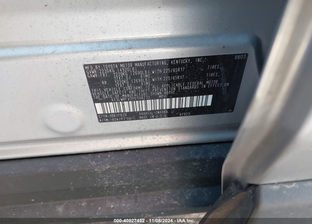 2023 TOYOTA RAV4 HYBRID LE VIN: 4T3LWRFV2PU108712