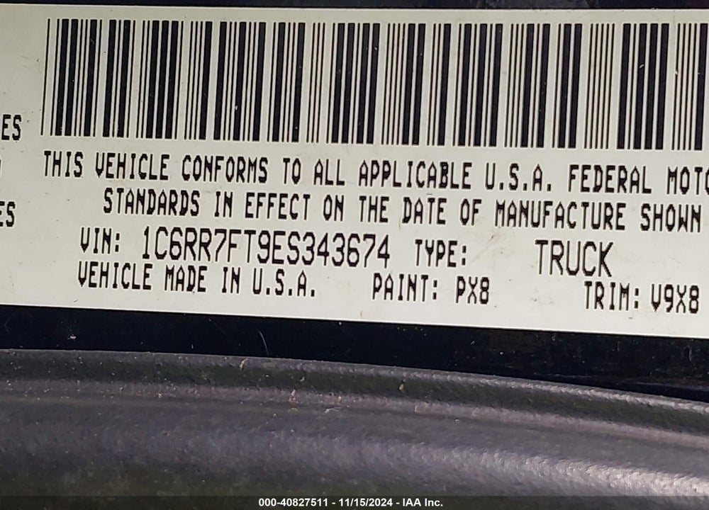 2014 RAM 1500 EXPRESS VIN: 1C6RR7FT9ES343674