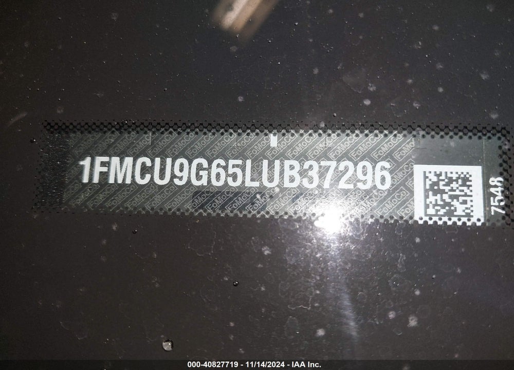 2020 FORD ESCAPE SE VIN: 1FMCU9G65LUB37296