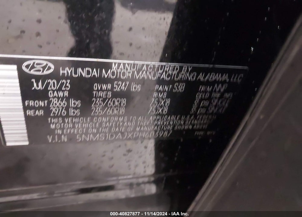 2023 HYUNDAI SANTA FE SE VIN: 5NMS1DAJXPH603987