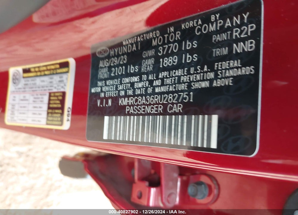 2024 HYUNDAI VENUE SEL VIN: KMHRC8A36RU282751