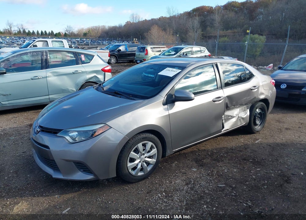 2016 TOYOTA COROLLA LE VIN: 2T1BURHE9GC525009