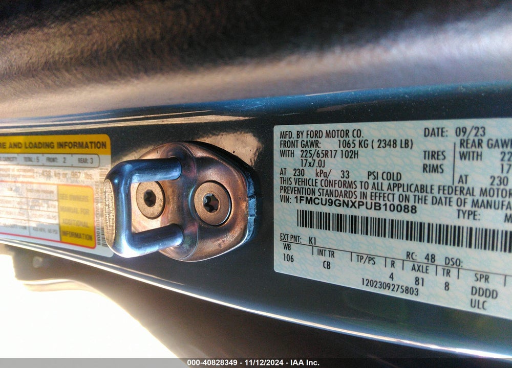 2023 FORD ESCAPE ACTIVE VIN: 1FMCU9GNXPUB10088