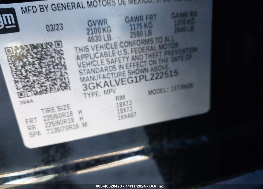 2023 GMC TERRAIN AWD SLT VIN: 3GKALVEG1PL222515