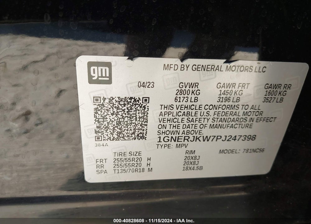2023 CHEVROLET TRAVERSE FWD RS VIN: 1GNERJKW7PJ247398