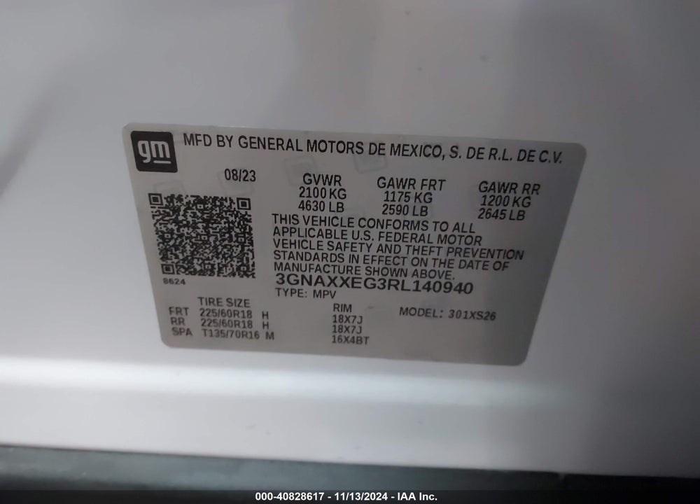 2024 CHEVROLET EQUINOX AWD PREMIER VIN: 3GNAXXEG3RL140940