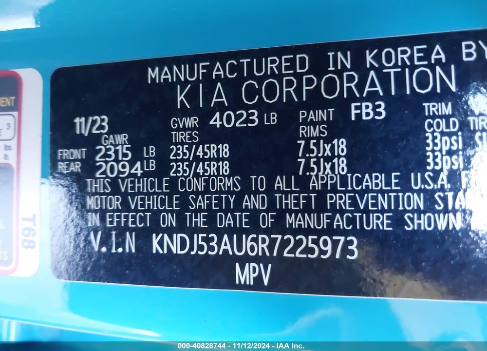 2024 KIA SOUL GT LINE VIN: KNDJ53AU6R7225973