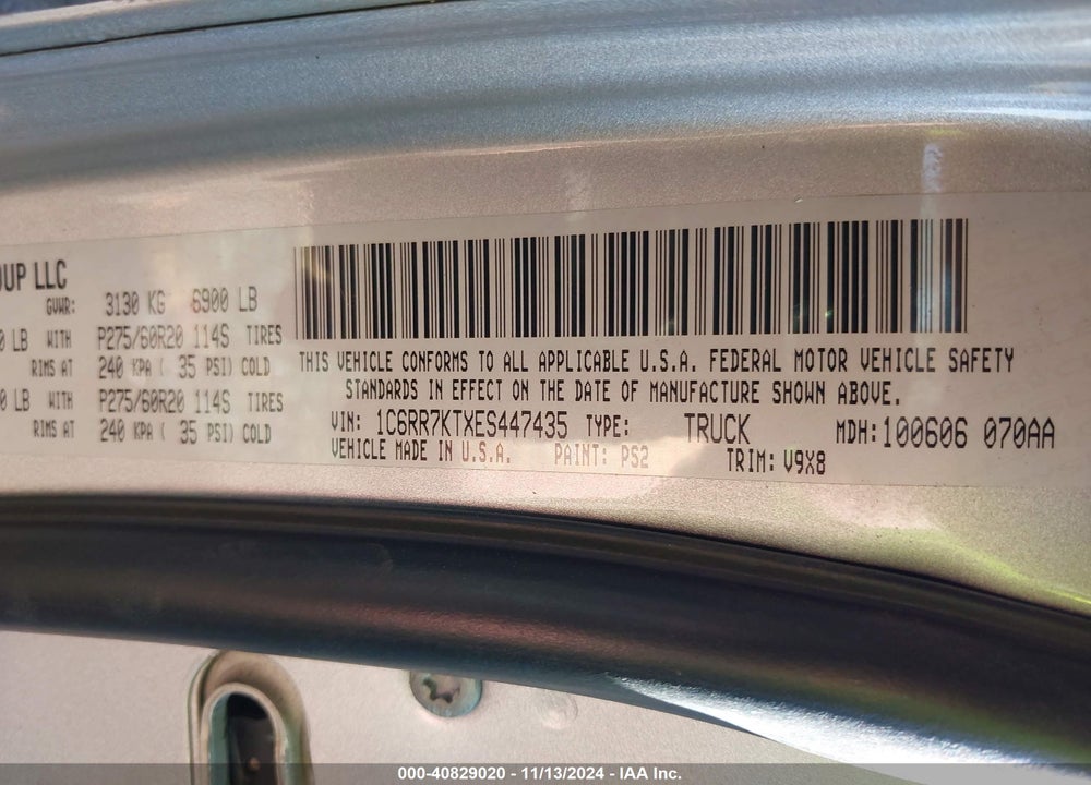 2014 RAM 1500 EXPRESS VIN: 1C6RR7KTXES447435