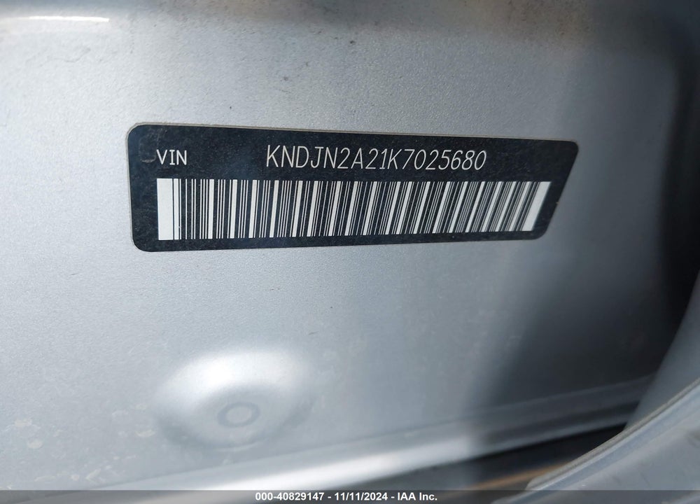 2019 KIA SOUL VIN: KNDJN2A21K7025680