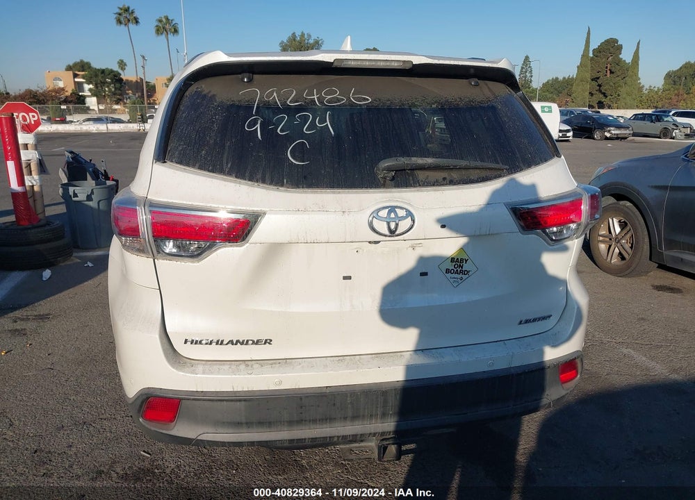 2015 TOYOTA HIGHLANDER LIMITED PLATINUM V6 VIN: 5TDYKRFH8FS057891