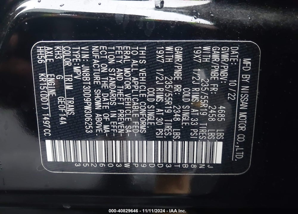 2023 NISSAN ROGUE PLATINUM INTELLIGENT AWD VIN: JN8BT3DD9PW306253