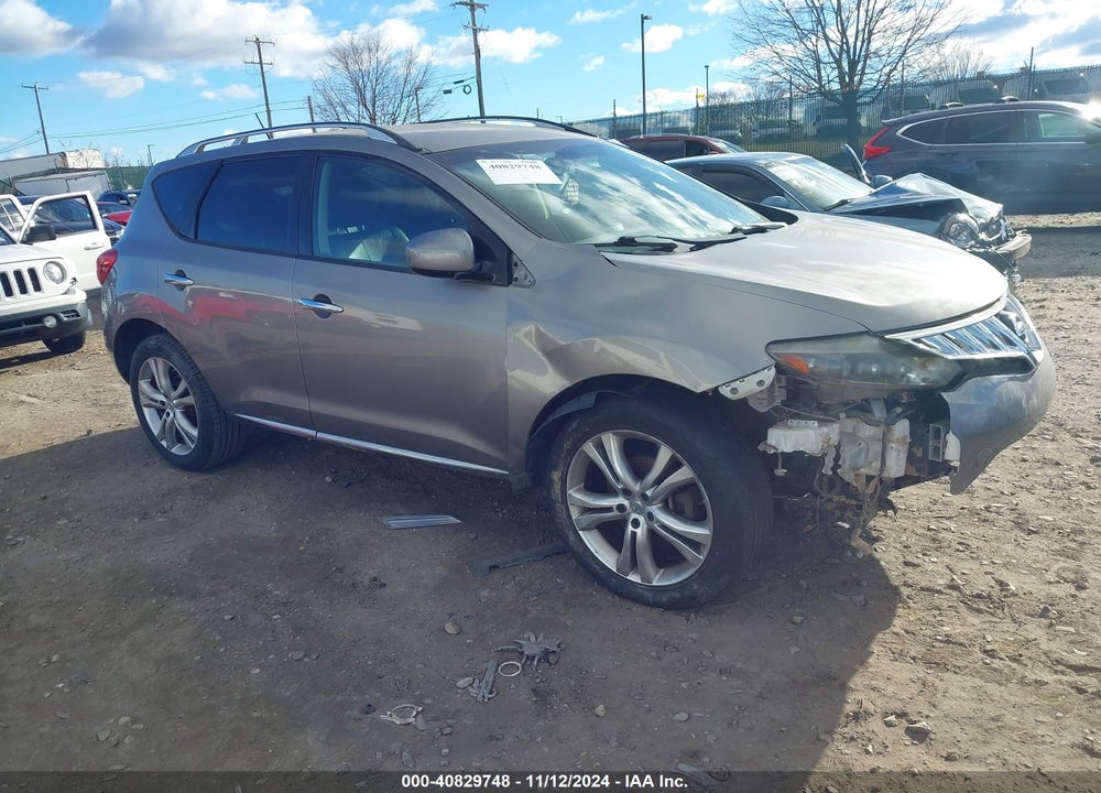 2009 NISSAN MURANO VIN: JN8AZ18W39W124982