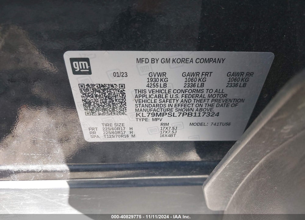 2023 CHEVROLET TRAILBLAZER FWD LT VIN: KL79MPSL7PB117324