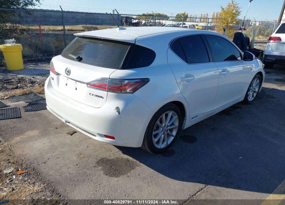 2012 LEXUS CT 200H PREMIUM VIN: JTHKD5BH0C2058193