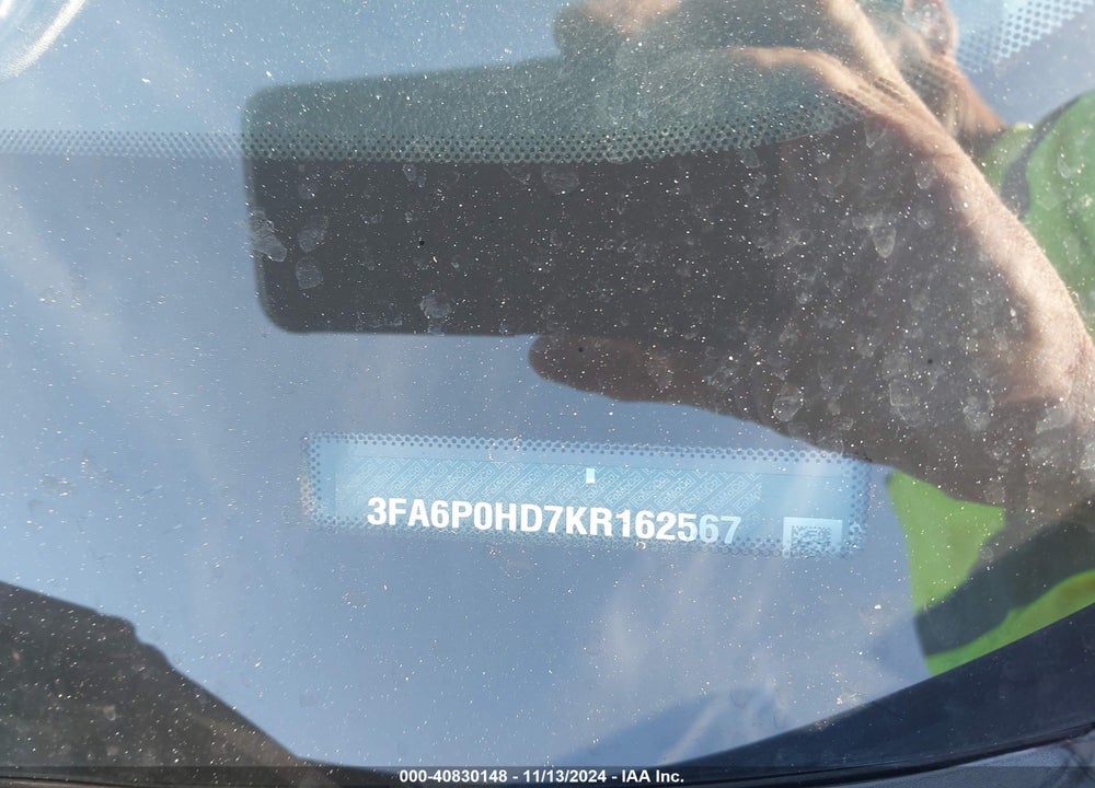 2019 FORD FUSION SE VIN: 3FA6P0HD7KR162567