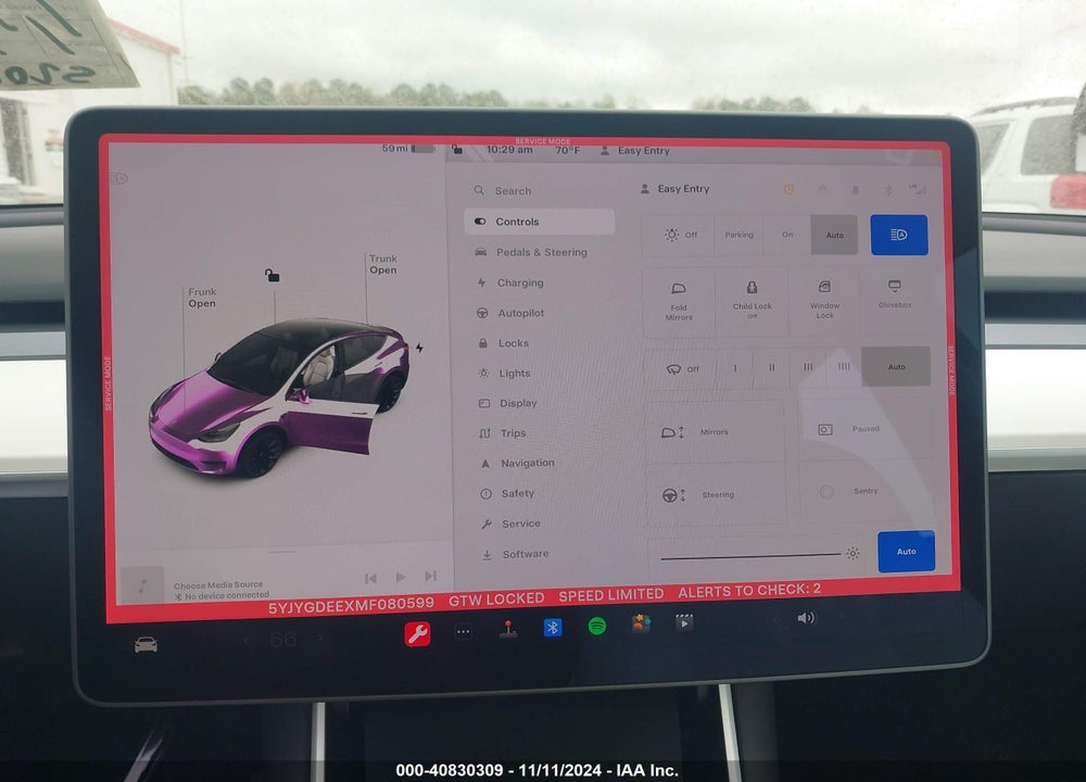 2021 TESLA MODEL Y LONG RANGE DUAL MOTOR ALL-WHEEL DRIVE VIN: 5YJYGDEEXMF080599