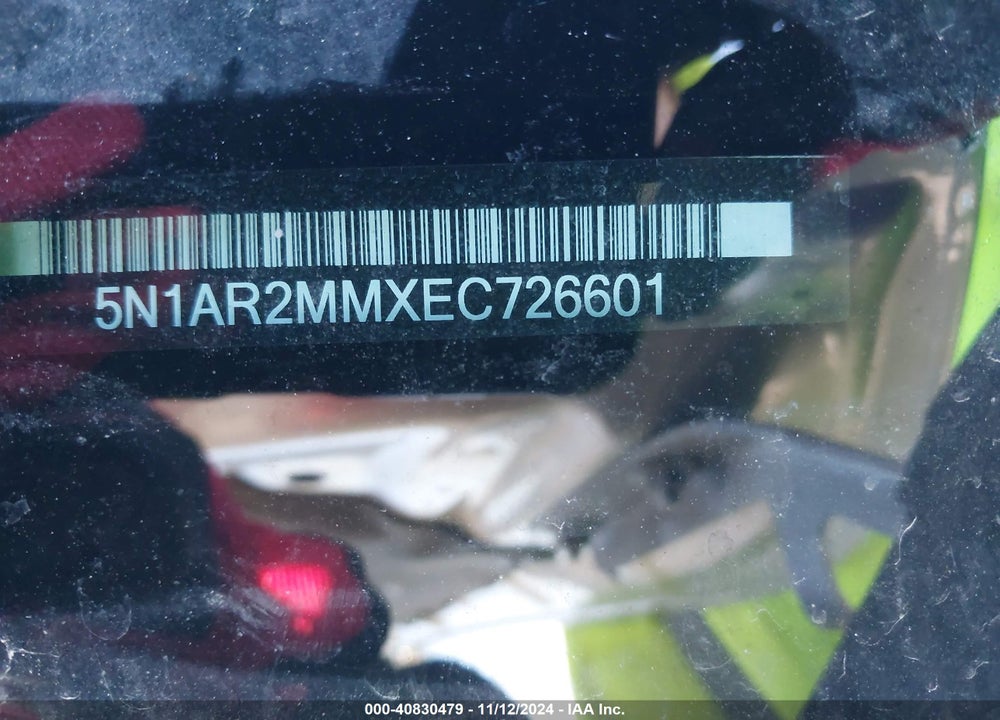 2014 NISSAN PATHFINDER S VIN: 5N1AR2MMXEC726601