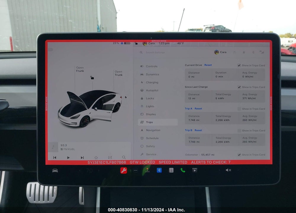 2020 TESLA MODEL 3 PERFORMANCE DUAL MOTOR ALL-WHEEL DRIVE VIN: 5YJ3E1EC1LF807866