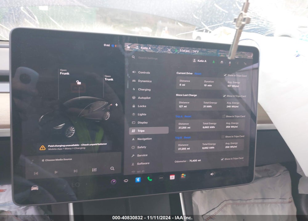 2019 TESLA MODEL 3 LONG RANGE/MID RANGE/STANDARD RANGE/STANDARD RANGE PLUS VIN: 5YJ3E1EA2KF310824