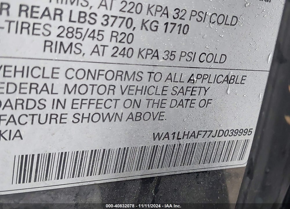 2018 AUDI Q7 2.0T PREMIUM VIN: WA1LHAF77JD039995