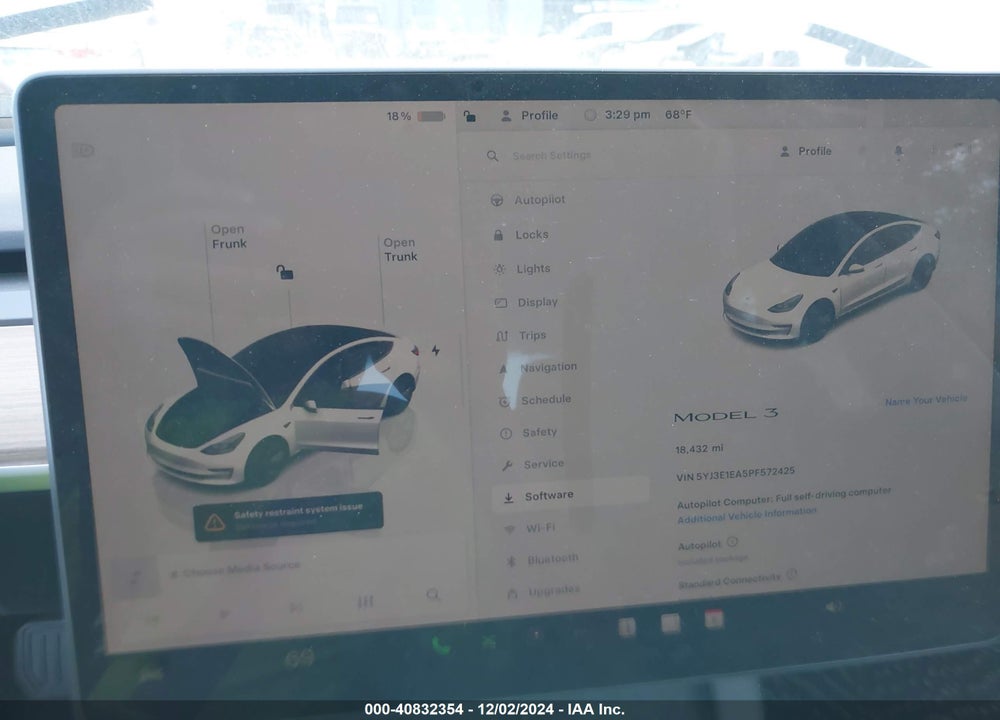 2023 TESLA MODEL 3 REAR-WHEEL DRIVE VIN: 5YJ3E1EA5PF572425