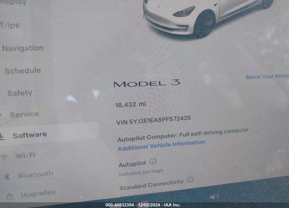 2023 TESLA MODEL 3 REAR-WHEEL DRIVE VIN: 5YJ3E1EA5PF572425