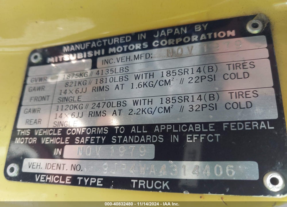 1980 DODGE RAM 50 VIN: 9JP4WA4314406