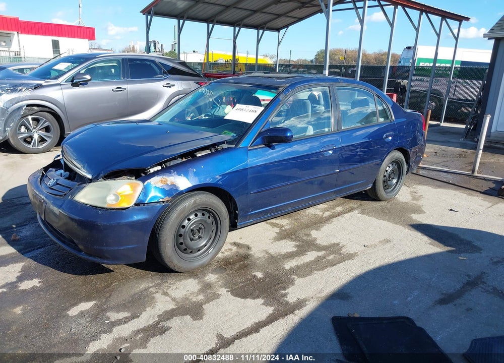 2003 HONDA CIVIC EX VIN: 1HGES26783L024860