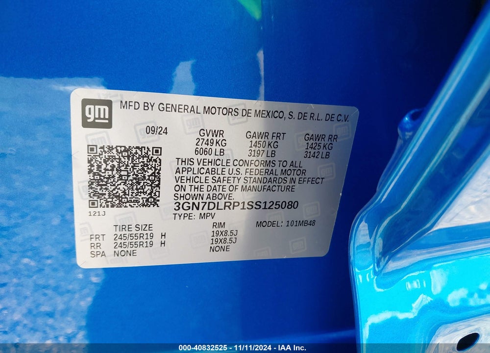 2025 CHEVROLET EQUINOX EV LT VIN: 3GN7DLRP1SS125080