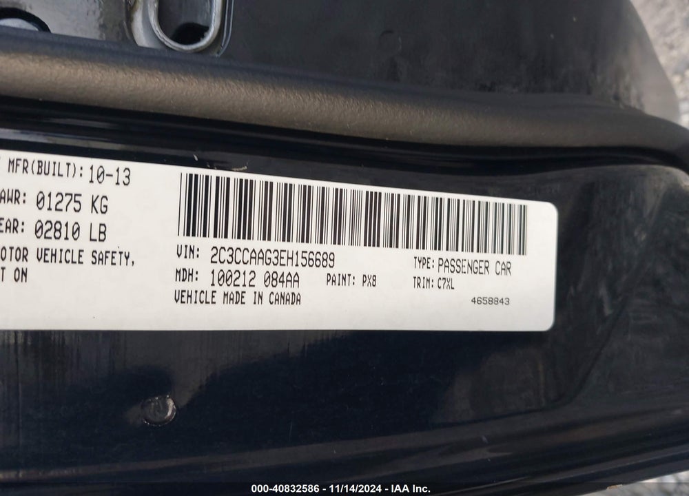 2014 CHRYSLER 300 VIN: 2C3CCAAG3EH156689