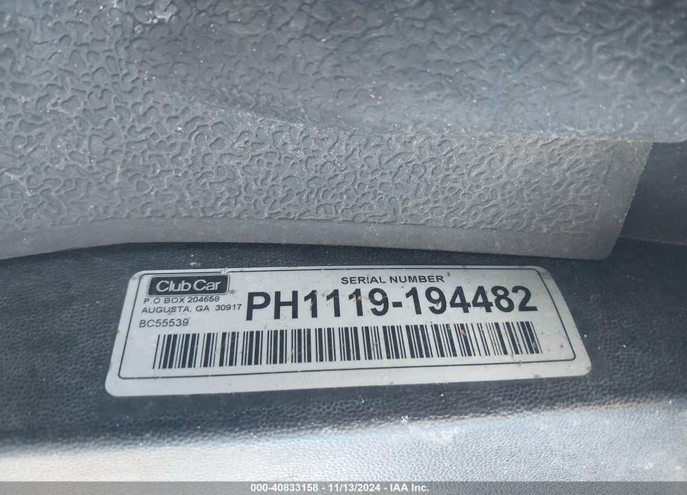2011 GOLF CART OTHER VIN: PH1119194482