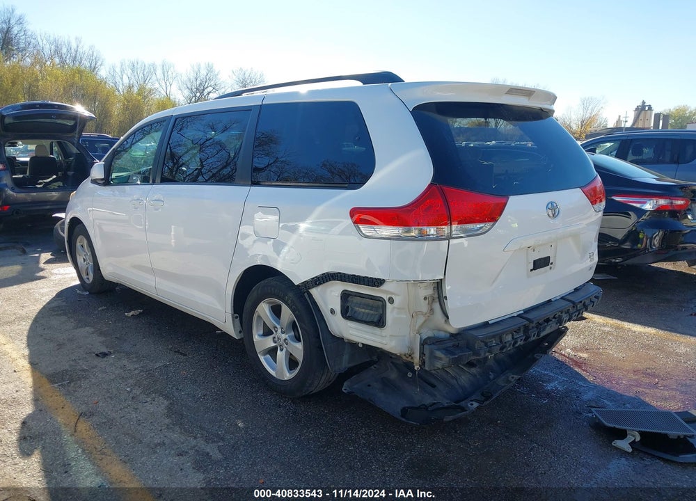2012 TOYOTA SIENNA LE V6 8 PASSENGER VIN: 5TDKK3DC6CS247906