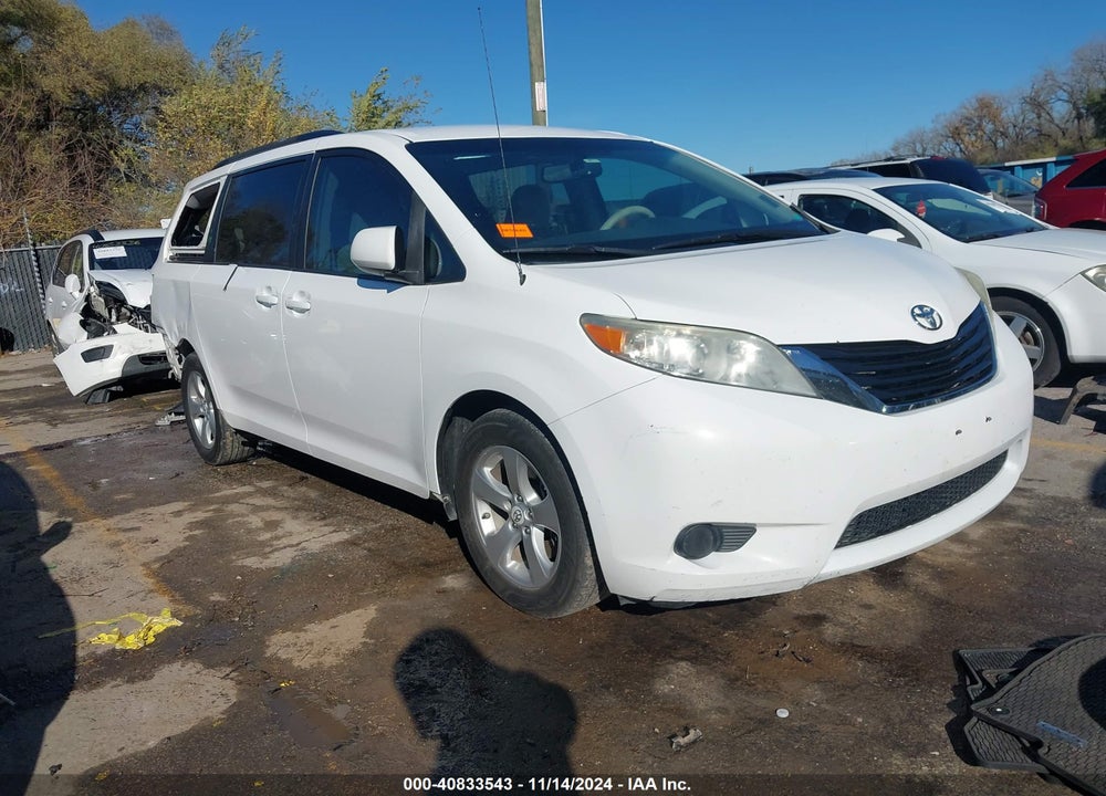 2012 TOYOTA SIENNA LE V6 8 PASSENGER VIN: 5TDKK3DC6CS247906