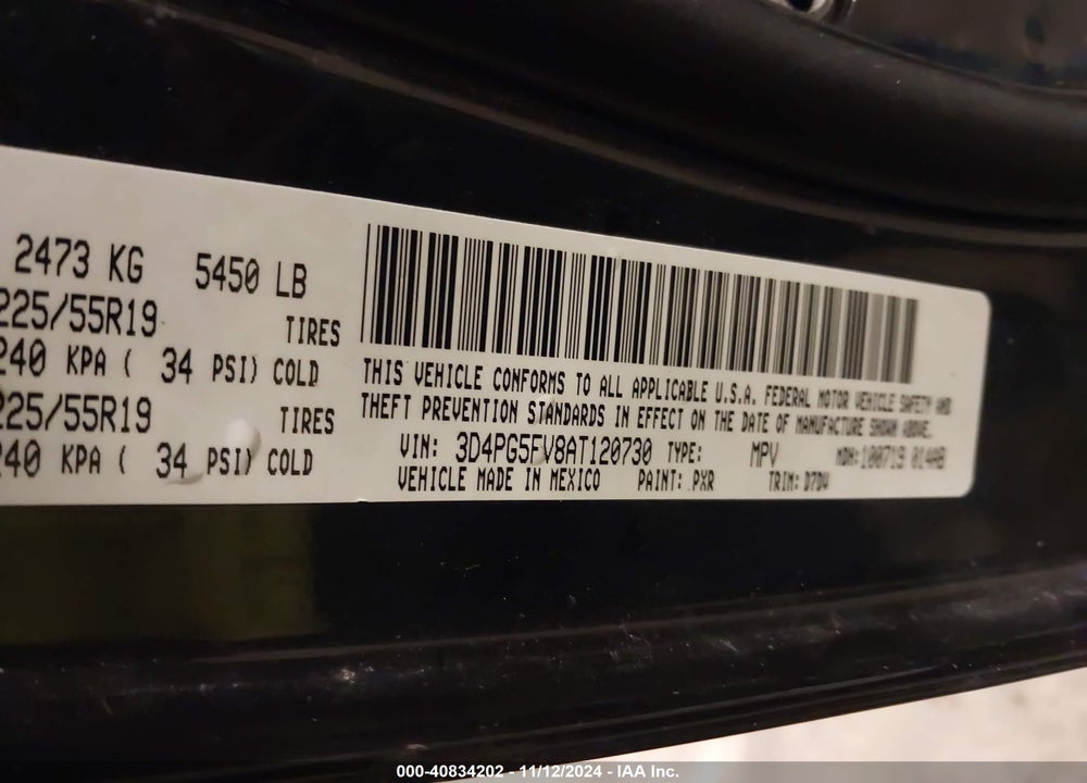 2010 DODGE JOURNEY SXT VIN: 3D4PG5FV8AT120730